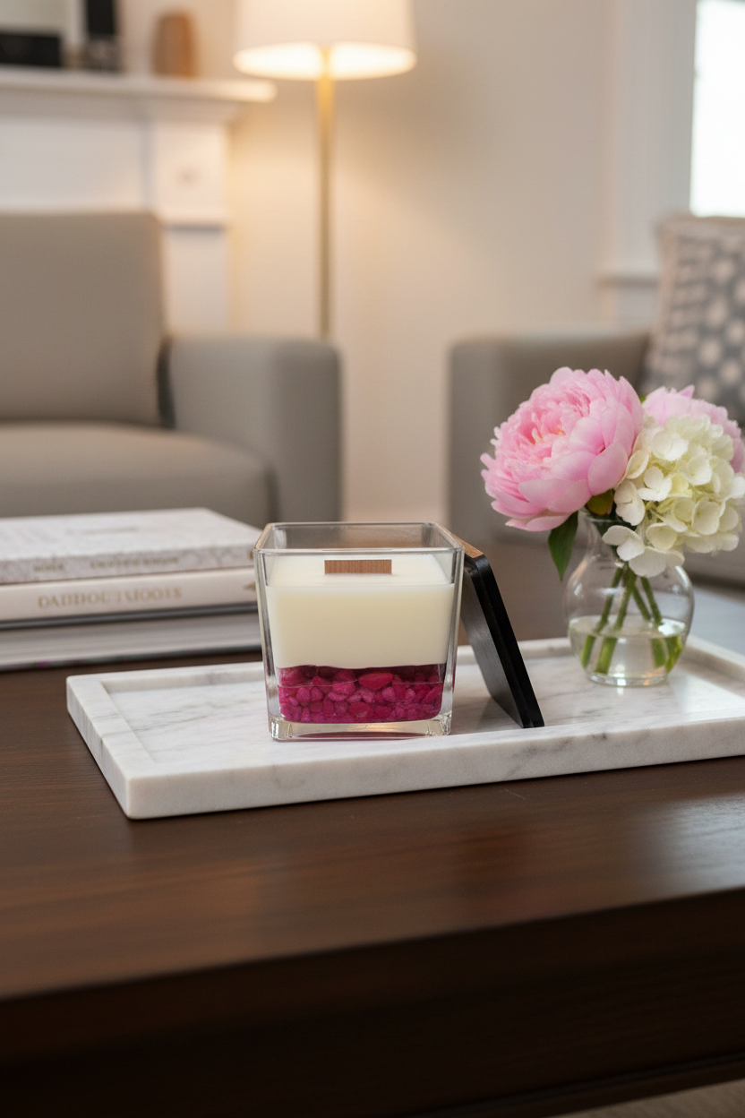 Bougie Parfumée à la Pivoine et Bois de Oud- 440g