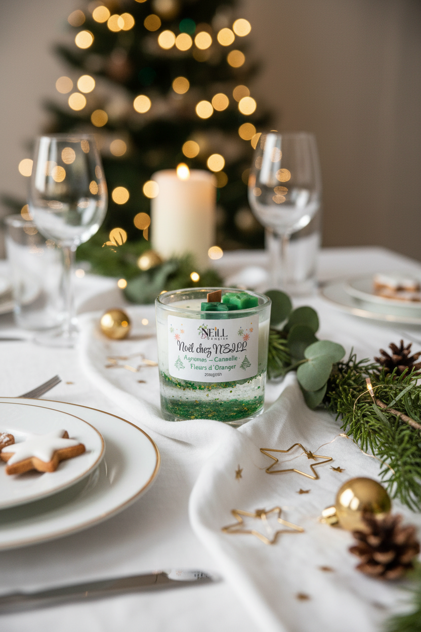 Bougie Parfumée de Noel: Agrumes~ Cannelle~ Fleur d’Oranger